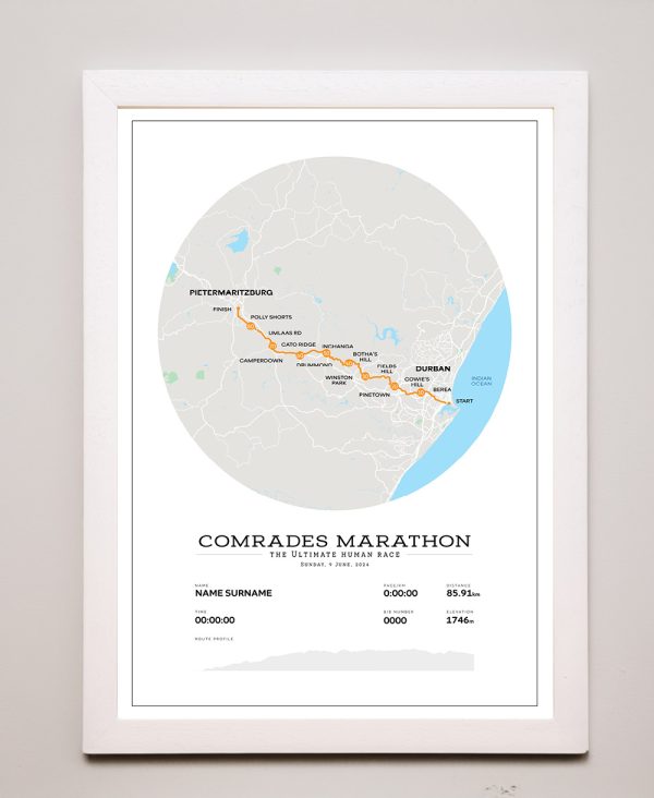 Comrades 2024 Wooden Poster | Zero One One Running Co.