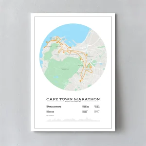 Cape Town Marathon Map Digital Colour