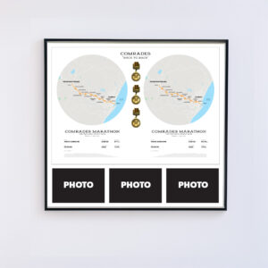 Race Map with Medals & 3x Photos